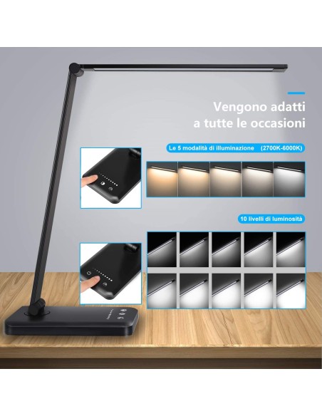 Lampada da scrivania led 10 livelli luminosità