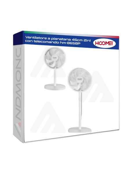 HM-8658P 2-in-1 Pedestal Fan – 45 cm