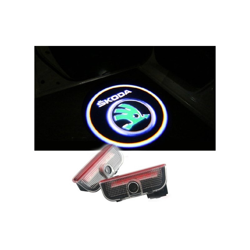 Škoda Wired Car Door Logo Projector Lights