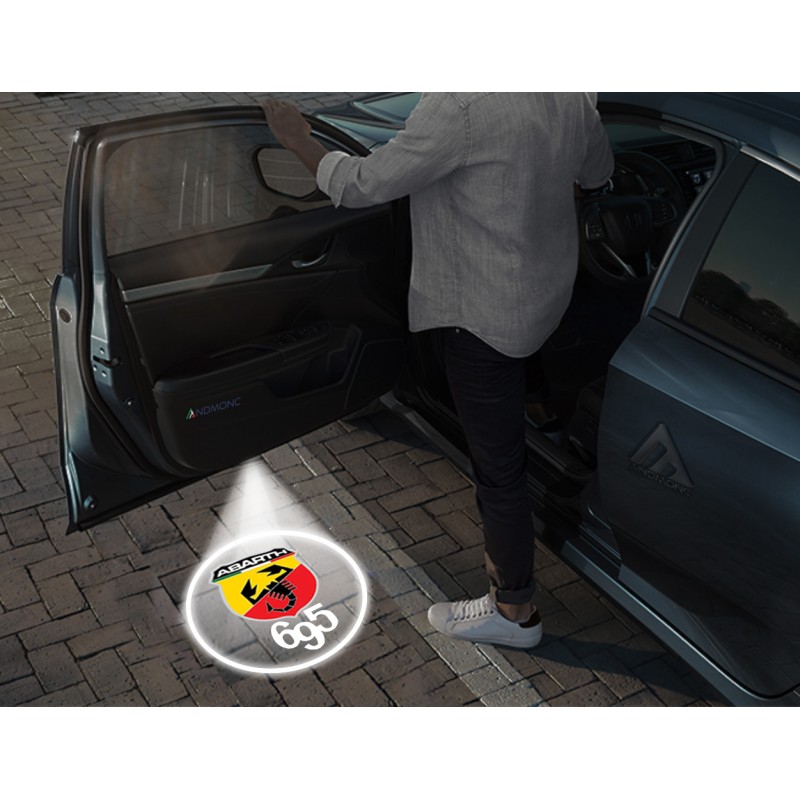 Abarth 695 Carbon-Style Wireless Car Door Logo Projector Lights