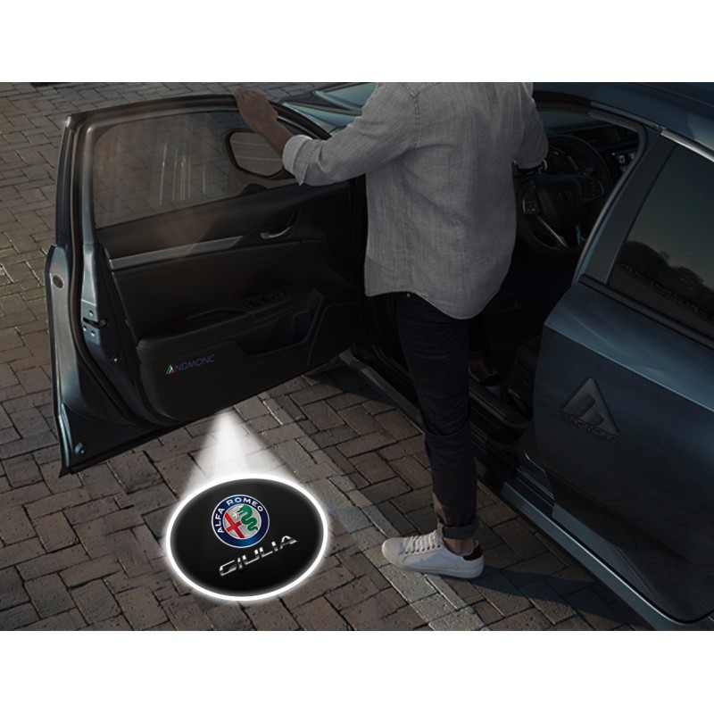Alfa Romeo Giulia Carbon-Style Wireless Car Door Logo Projector Lights