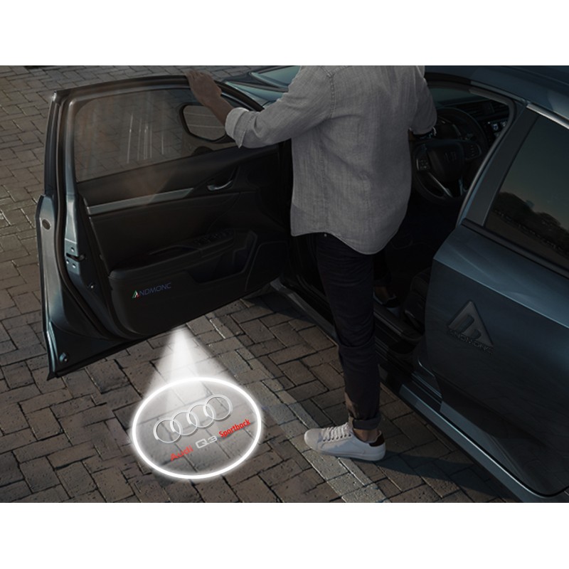 Audi Q3 Sportback Carbon-Style Wireless Car Door Logo Projector Lights