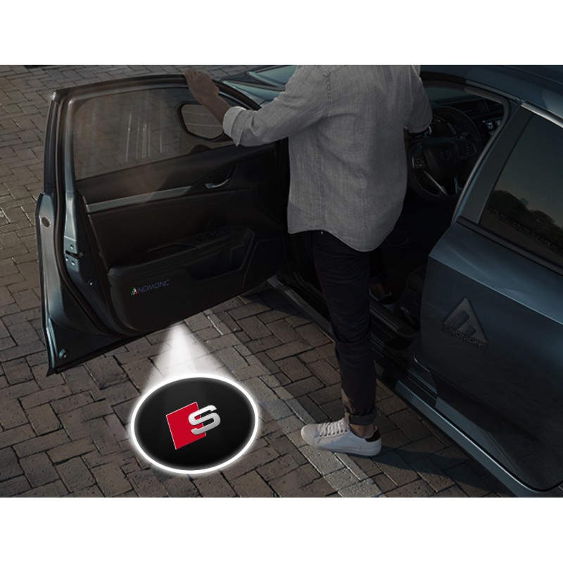 Audi S Carbon-Style Wireless Car Door Logo Projector Lights