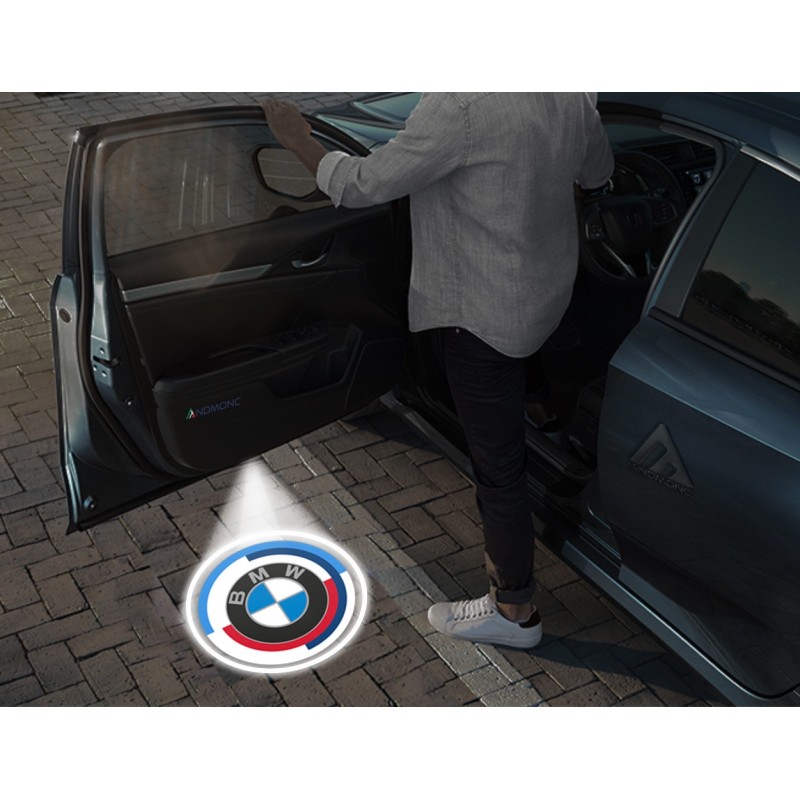 BMW 50th Anniversary Carbon-Style Wireless Car Door Logo Projector Lights