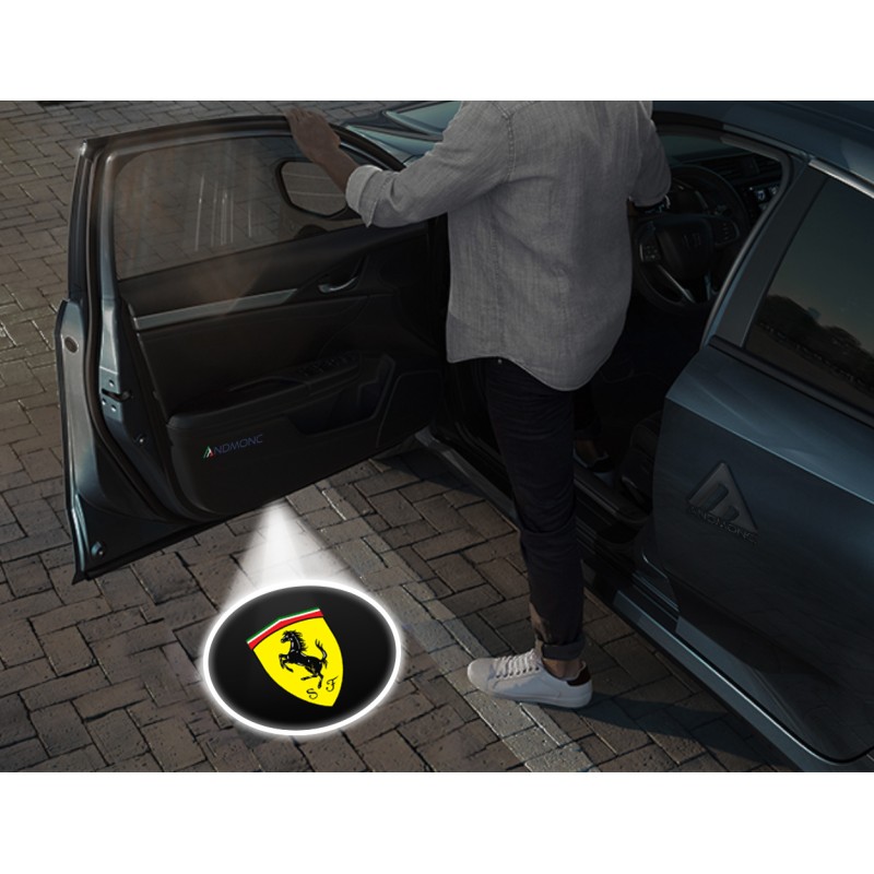 Ferrari Carbon-Style Wireless Car Door Logo Projector Lights