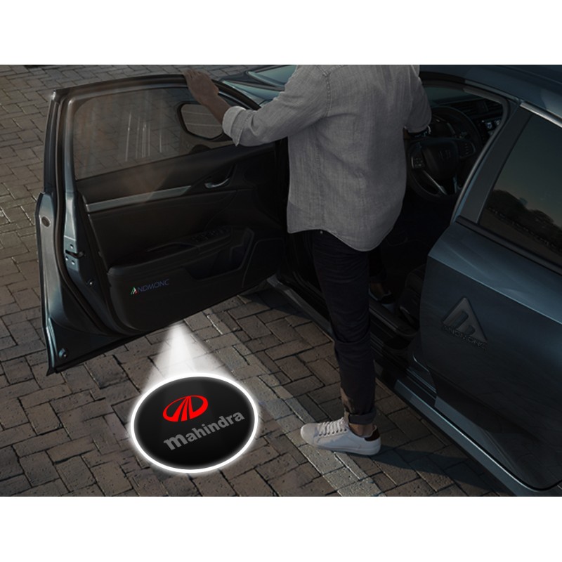 Mahindra Carbon-Style Wireless Car Door Logo Projector Lights