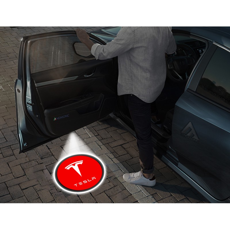 Tesla Wireless Car Door Logo Projector Lights