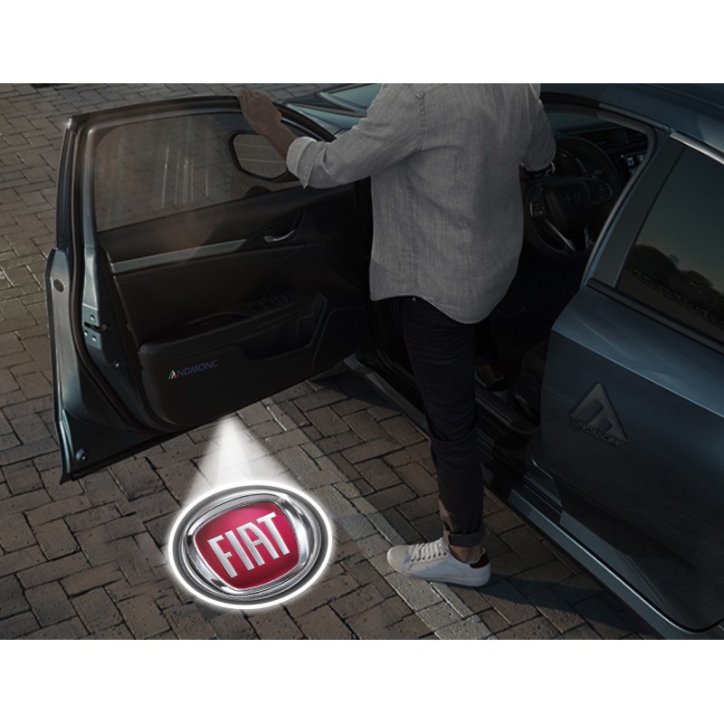 Fiat Carbon-Style Wireless Car Door Logo Projector Lights