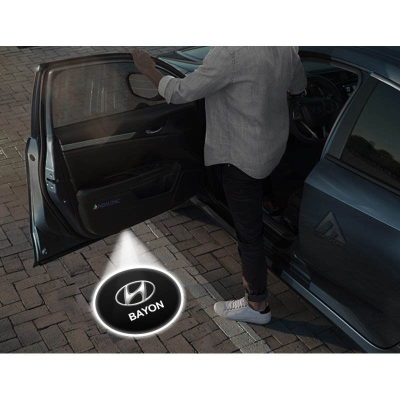 Hyundai Bayon Carbon-Style Wireless Car Door Logo Projector Lights