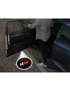 Hyundai N Line Carbon-Style Wireless Car Door Logo Projector Lights