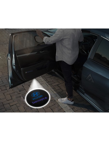 Hyundai Santa Fe Carbon-Style Wireless Car Door Logo Projector Lights