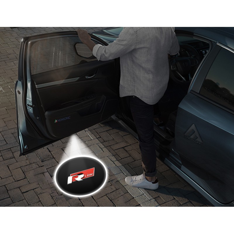Volkswagen R-Line Carbon-Style Wireless Car Door Logo Projector Lights