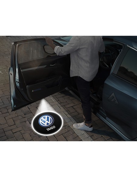 Volkswagen Taigo Carbon-Style Wireless Car Door Logo Projector Lights