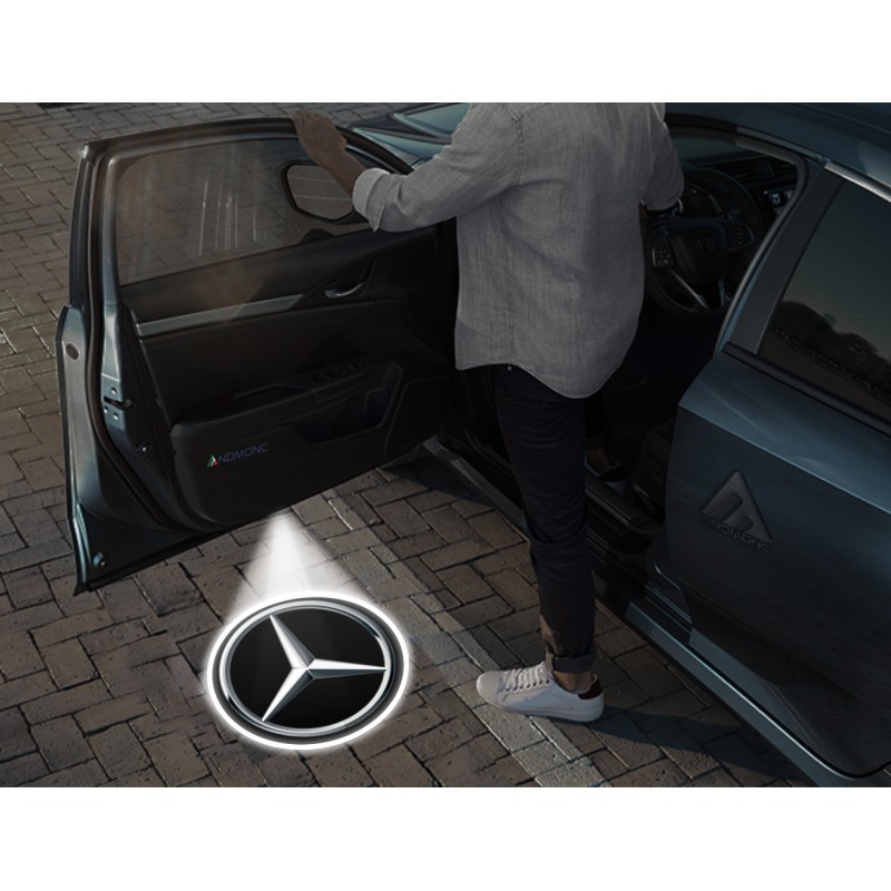Mercedes-Benz Emblem Carbon-Style Wireless Car Door Projector Lights