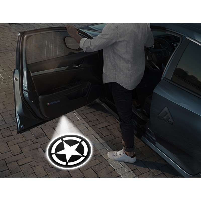 Jeep Star Carbon-Style Wireless Car Door Projector Lights