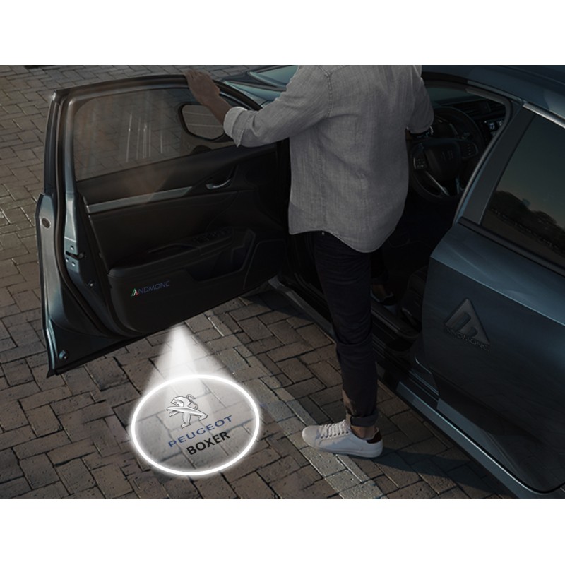 Peugeot Boxer Carbon-Style Wireless Car Door Logo Projector Lights