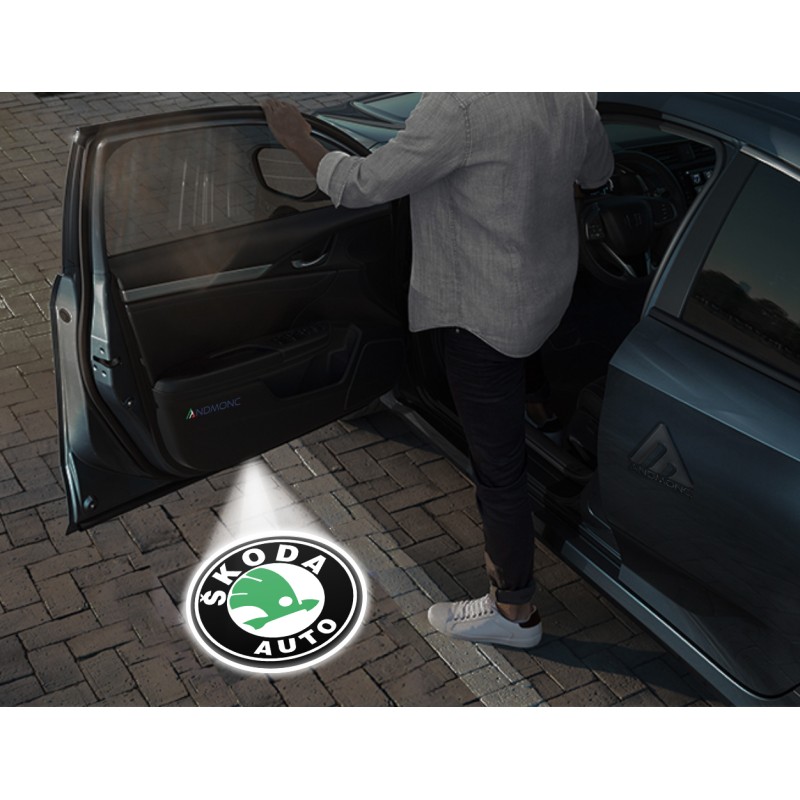 Škoda Wireless Car Door Logo Projector Lights