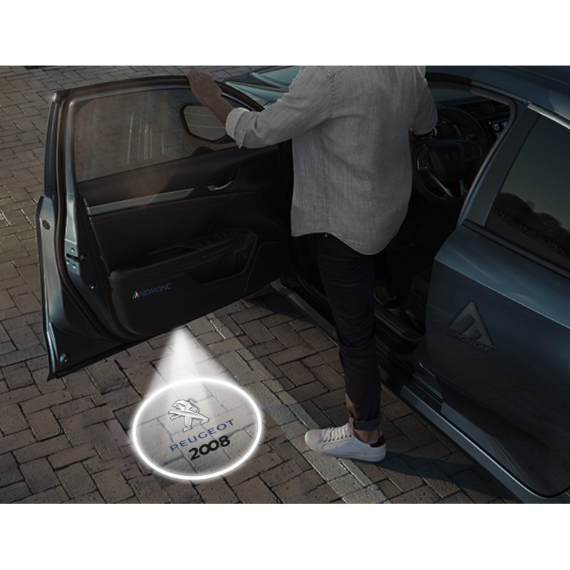 Peugeot 2008 Carbon-Style Wireless Car Door Logo Projector Lights