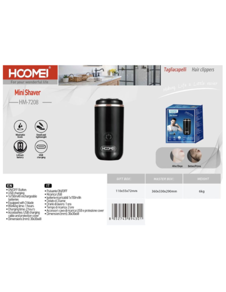 HM-7208 Rechargeable Mini Electric Shaver