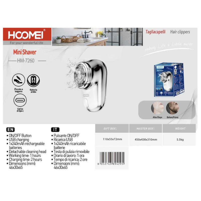 HM-7260 Mini Electric Shaver