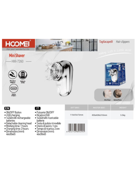 HM-7260 Mini Electric Shaver