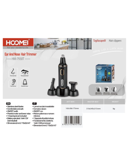 HM-7930T 3-in-1 Nose & Ear Trimmer