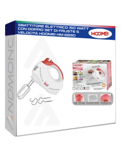 Hoomei HM-6830 Hand Mixer – 250 W, 5 Speeds