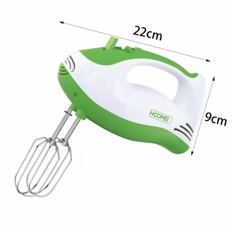 Hoomei HM-6830 Hand Mixer – 250 W, 5 Speeds, Green