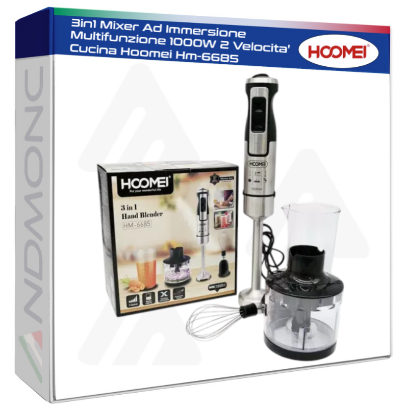 Hoomei HM-6685 3-in-1 Hand Blender – 1000 W, 2 Speeds