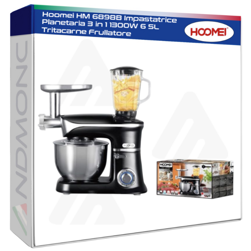 Hoomei HM-6898B 3-in-1 Stand Mixer – 1300 W, 6.5 L