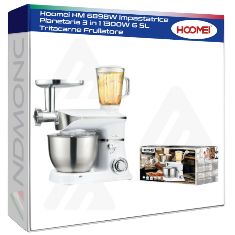Hoomei HM-6898W 3-in-1 Stand Mixer – 1300 W, 6.5 L