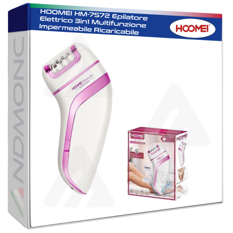 Hoomei HM-7572 3-in-1 Rechargeable Epilator
