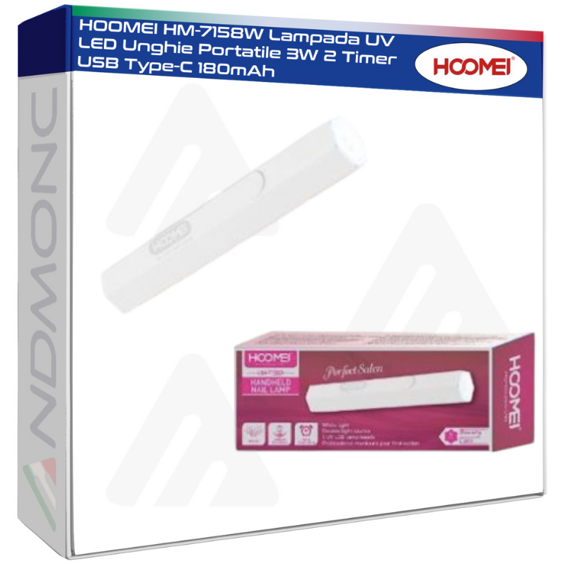 Hoomei HM-7158W Nail Lamp – 3 W, 180 mAh