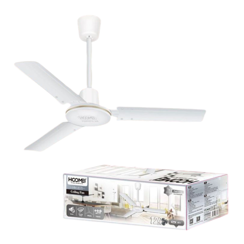 Hoomei HM-8570 Ceiling Fan – 65 W, 120 cm, 3 Speeds