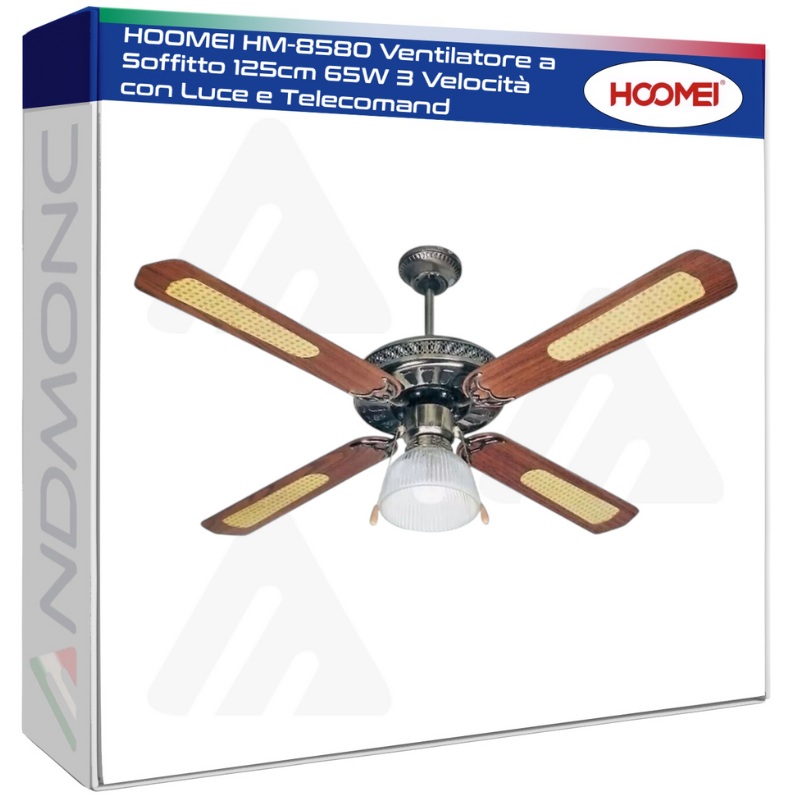 Hoomei HM-8580 Ceiling Fan – 65 W, 125 cm, 3 Speeds