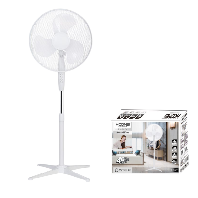 HM-8652W-2 Pedestal Fan – 50 W, 125 cm, 3 Speeds