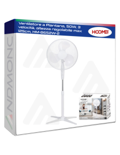 HM-8652W-2 Pedestal Fan – 50 W, 125 cm, 3 Speeds
