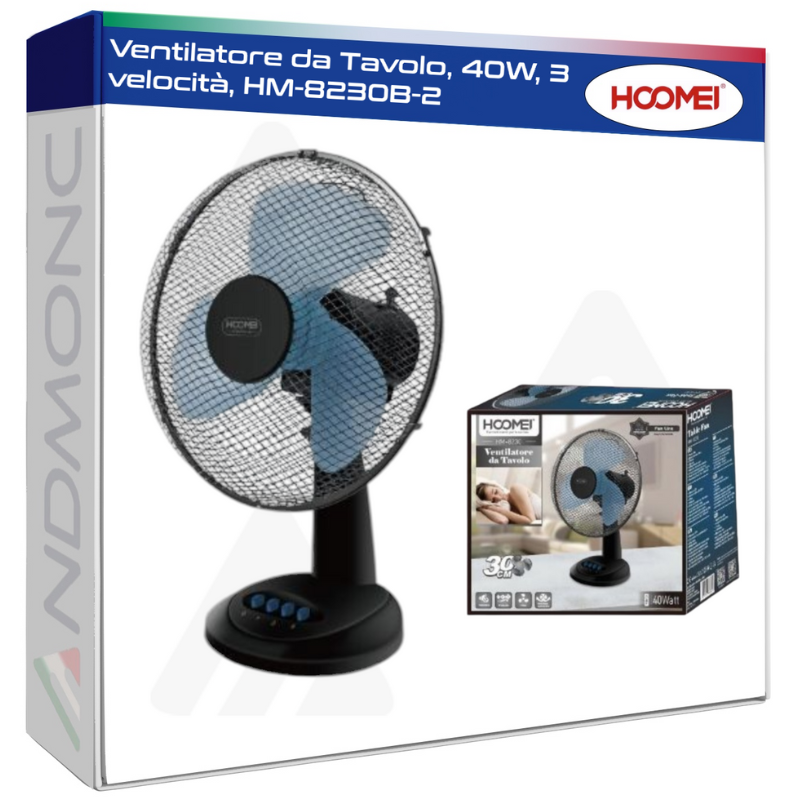 HM-8230B-2 Desk Fan – 40 W, 3 Speeds