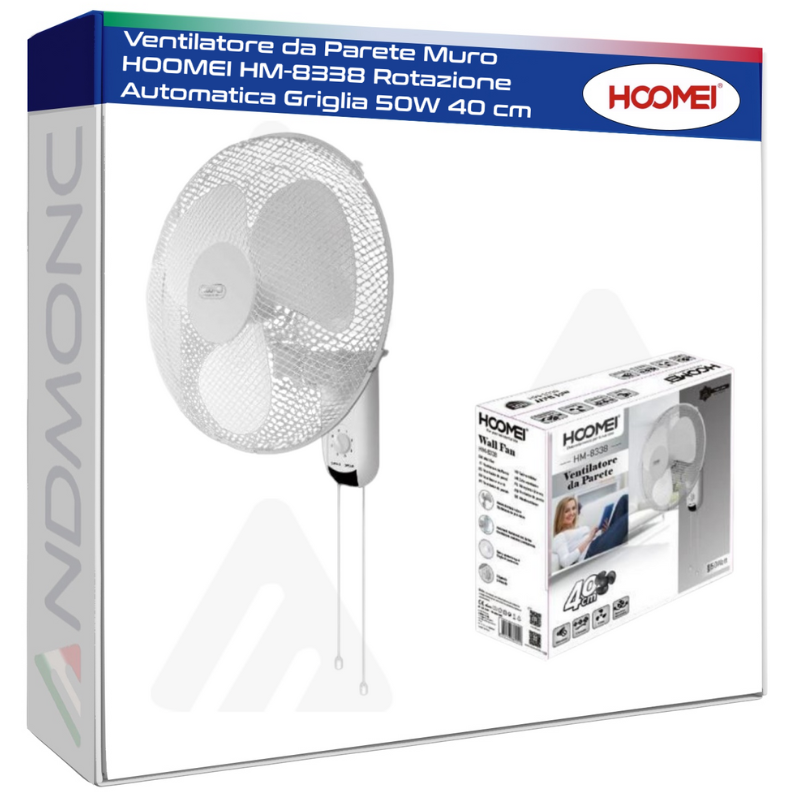 Hoomei HM-8338 Wall Fan – 50 W, 40 cm
