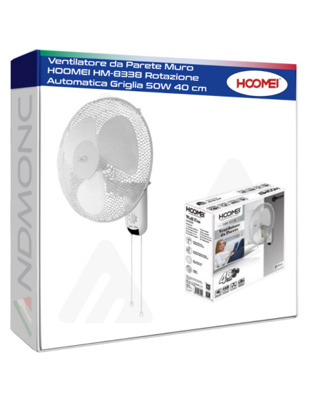 Hoomei HM-8338 Wall Fan – 50 W, 40 cm