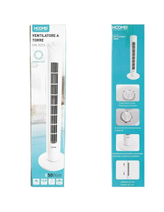 Hoomei HM-8255 Tower Fan – 50 W, 16x16x81 cm 2
