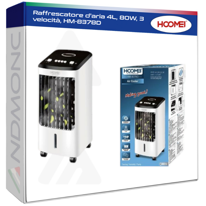 Hoomei HM-8378D Air Cooler – 80 W, 4 L, 3 Speeds