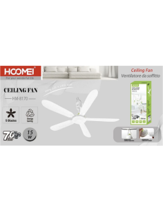 Hoomei HM-8170 Mini Ceiling Fan – 15 W 2