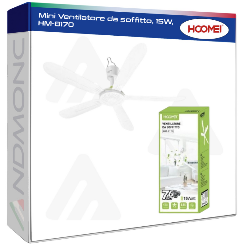 Hoomei HM-8170 Mini Ceiling Fan – 15 W