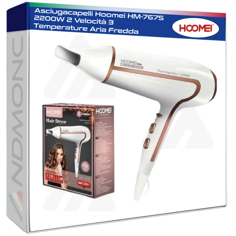 Hoomei HM-7675 Hair Dryer – 2200 W, 2 Speeds