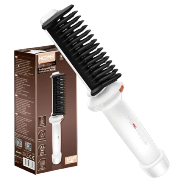 Hoomei HM-7858W Rechargeable Hair Straightening Brush – 2500 mAh