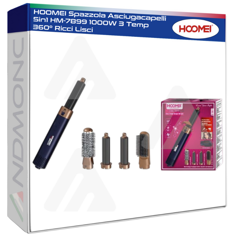 Hoomei HM-7899 5-in-1 Hair Straightening Brush – 1000 W