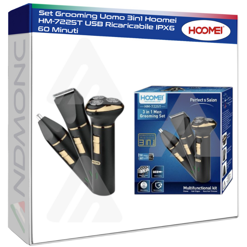 Hoomei HM-7225T 3-in-1 Rechargeable Grooming Kit – IPX6