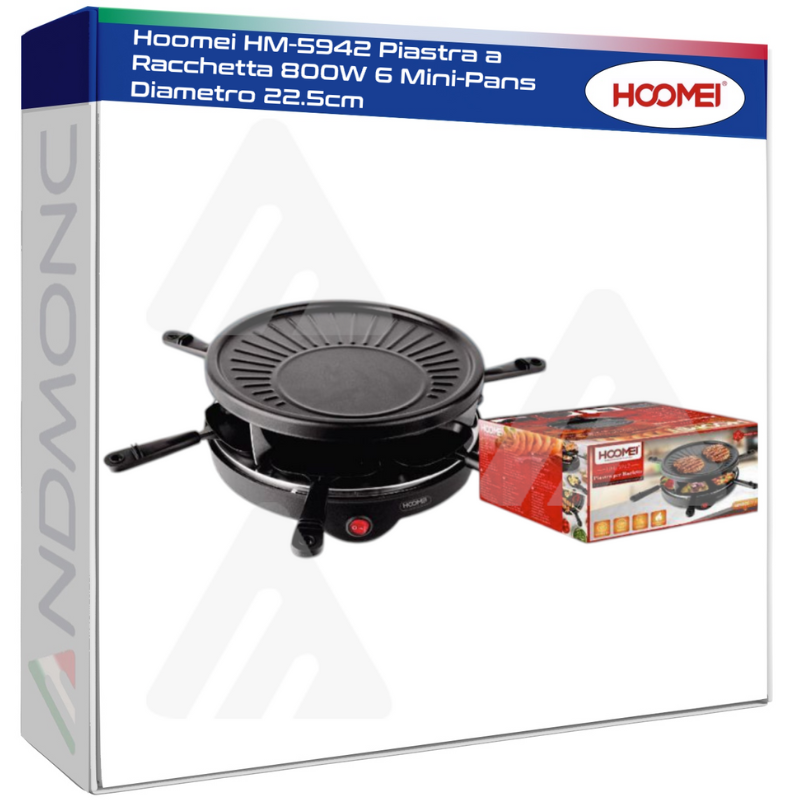 Hoomei HM-5942 Mini Raclette Grill – 800 W, 22.5 cm