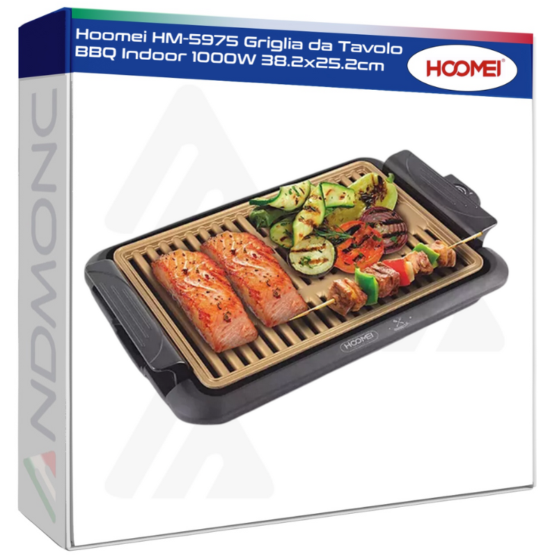 Hoomei HM-5975 Electric Griddle – 1000 W, 38.2x25.2 cm